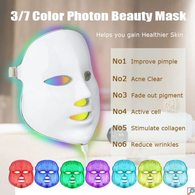 Μάσκα Φωτοθεραπείας Αναζωογόνησης Προσώπου - Λαιμού Αντιγήρανσης και Κατά των Ρυτίδων - LED