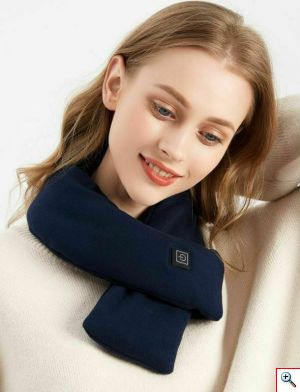 MDHL® Ηλεκτρικό Θερμαινόμενο Κασκόλ Βελούδινο με 3 Ρυθμίσεις Θερμοκρασίας Aδιάβροχο Επαναφορτιζόμενο 5W USB & Power Bank - Winter Electric Warming Scarf 8064