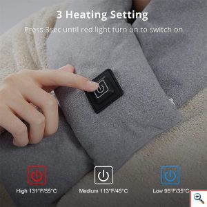 MDHL® Ηλεκτρικό Θερμαινόμενο Κασκόλ Βελούδινο με 3 Ρυθμίσεις Θερμοκρασίας Aδιάβροχο Επαναφορτιζόμενο 5W USB & Power Bank - Winter Electric Warming Scarf 8064