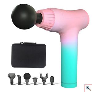 MDHL Επαναφορτιζόμενη Συσκευή Μασάζ με 6 Κεφαλές & 30 Ταχύτητες - Fascial Massage Gun 7016 - Ροζ