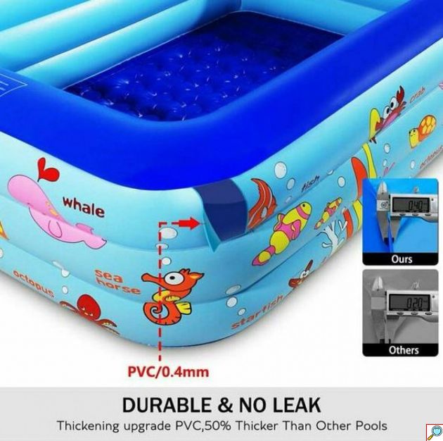Μεγάλη Παιδική Πισίνα Φουσκωτή 305x180x60cm Μπλε - Swimming Pool
