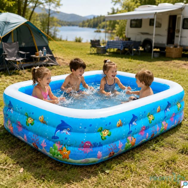 Μεγάλη Παιδική Πισίνα Φουσκωτή 262cm Μπλε-Swimming Pool