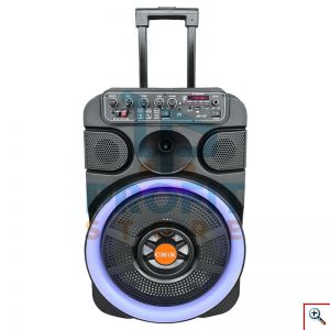 Μεγάλο Φορητό Ηχείο 30W με Ασύρματο Μικρόφωνο Καραόκε, Bluetooth, FM Radio, USB, Κάρτα Μνήμης, Τηλεχειριστήριο, RGB Φωτισμό, OEM