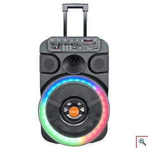 Μεγάλο Φορητό Ηχείο 30W με Ασύρματο Μικρόφωνο Καραόκε, Bluetooth, FM Radio, USB, Κάρτα Μνήμης, Τηλεχειριστήριο, RGB Φωτισμό, OEM