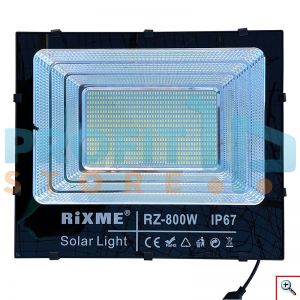 Μεγάλος Ηλιακός Προβολέας LED, 800W, Αδιάβροχος IP67 με 2 Φωτοβολταϊκά Πάνελ, με Τηλεχειριστήριο, Αισθητήρα Κίνησης & Χρονοδιακόπτη, RZ-800W