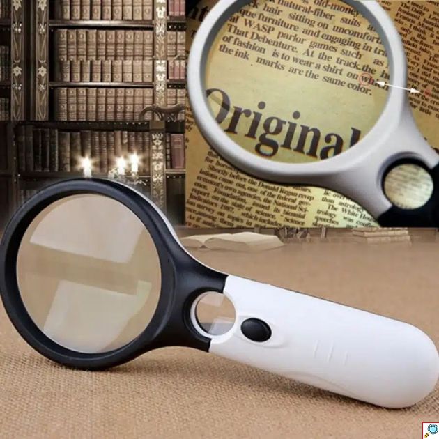 Μεγεθυντικός Φακός με Μπαταρίες και 3 Φώτα LED με Μεγέθυνση 3X & 45X