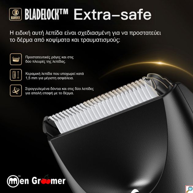 Men Groomer Pro: Η Απόλυτη Εμπειρία Περιποίησης για την Ευαίσθητη Περιοχή - Men Groomer Plus - Επαναφορτιζόμενη Αδιάβροχη Κουρευτική Μηχανή Ξυριστική Σώματος Αντρών, Hair Trimmer με Τεχνολογία Bladelock κατάλληλη και για την Ευαίσθητη Περιοχή -Men-Groomer αντρικη μηχανη για γεννητικα οργανα πεος ορχεις ξυριστικη τριμερ trimmer κουρευτικη ηλεκτρικη δεν κοβει - ξυριστικη μηχανη πεους 
