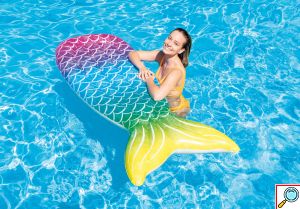 INTEX Φουσκωτό Στρώμα Θαλάσσης - Πισίνας Πολύχρωμη Ουρά Γοργόνας 178x71x18cm