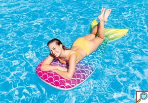 INTEX Φουσκωτό Στρώμα Θαλάσσης - Πισίνας Πολύχρωμη Ουρά Γοργόνας 178x71x18cm