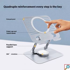 Μεταλλική Βάση Στήριξης Tablet 5–13” Ezra για 3 Συσκευές Ασημί