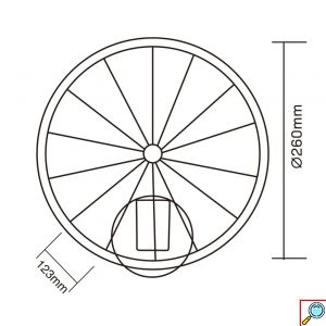 Μεταλλικό Επιτοίχιο Φωτιστικό Απλίκα με Βάση για Λάμπα E27 26cm
