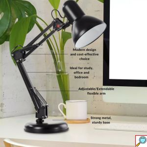 Μεταλλικό Φωτιστικό Γραφείου με Σπαστό Βραχίονα - Συμβατό με Ε27 - AIGOSTAR