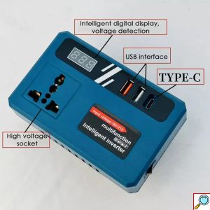 Μετατροπέας Ισχύος 120W DC 18–21V σε AC 220V για Μπαταρίες Λιθίου με USB