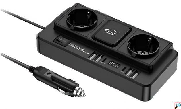 Μετατροπέας Ρεύματος Αυτοκινήτου 12V σε 220V με 2 Πρίζες USB