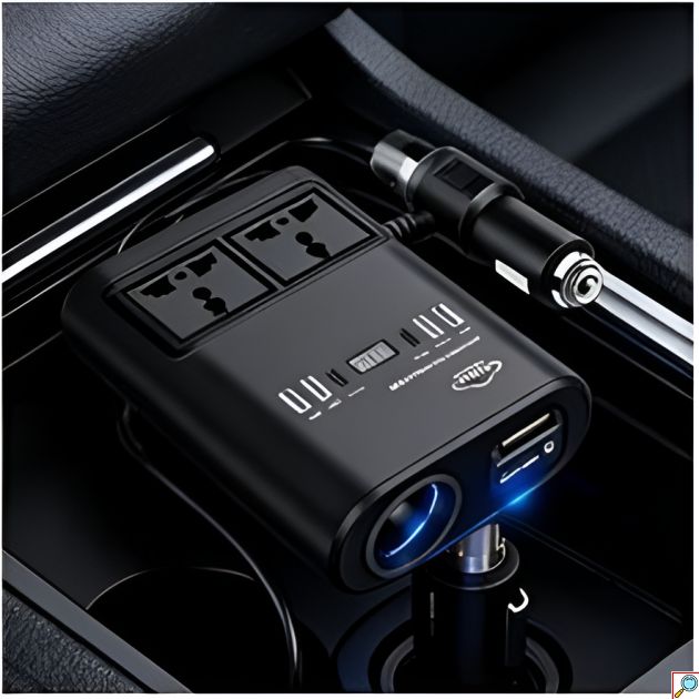 Μετατροπέας Ρεύματος Αυτοκινήτου 12V σε 220V με 2 Πρίζες USB
