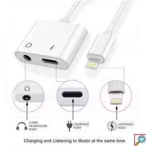 Καλώδιο - Μετατροπέας Lightning Bluetooth σε 3.5mm Headphones Jack & Υποδοχή Lightning - Λευκό