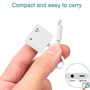 Καλώδιο - Μετατροπέας Lightning Bluetooth σε 3.5mm Headphones Jack & Υποδοχή Lightning - Λευκό
