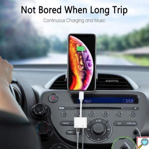 Καλώδιο - Μετατροπέας Lightning Bluetooth σε 3.5mm Headphones Jack & Υποδοχή Lightning - Λευκό