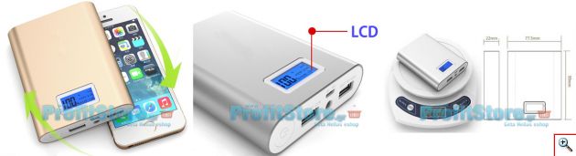 Υψηλής Απόδοσης & Ισχύος Power Bank 2,1A - Μπαταρία Φορτιστής 10.400mAh με Οθόνη LCD