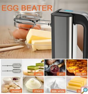 Μίξερ Χειρός 5 Ταχυτήτων με Αναδευτήρες & Γάντζους Ζύμης- 800W