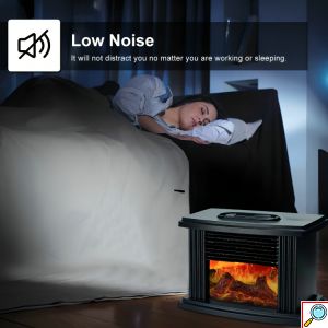 Μίνι Αερόθερμο Τζάκι 1000W με Εφέ Φλόγας & Τηλεχειρισμό - Flame Heater - 23 x 13 x 16cm