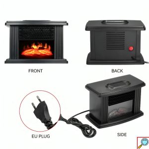 Μίνι Αερόθερμο Τζάκι 1000W με Εφέ Φλόγας & Τηλεχειρισμό - Flame Heater - 23 x 13 x 16cm