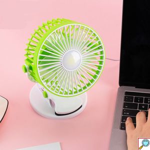 Μίνι Φορητός Επαναφορτιζόμενος Επιτραπέζιος Ανεμιστήρας USB 14cm με 3 Ταχύτητες - COB LED & Βάση Στήριξης με Κλίπ σε Διάφορα Χρώματα
