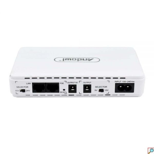 Μίνι Φορητό Δικτυακό DC UPS RJ-45 25W 12000mAh USB - Λευκό