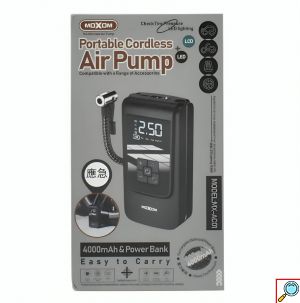 Μίνι Επαναφορτιζόμενο Κομπρεσέρ Αέρος 60W - Powerbank 4000 mAh και Φακός με Οθόνη Ψηφιακών Ενδείξεων Moxom