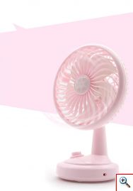 Μίνι Επιτραπέζιος Φορητός Ανεμιστήρας Γραφείου USB 13εκ. με Περιστροφική Κίνηση 100ο