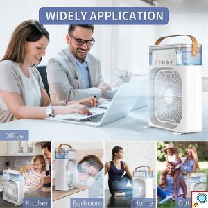 Mini Φορητό Κλιματιστικό - Ανεμιστήρας Ψύξης 10W με Spray Νερού, LED Φωτισμό, 3 Ταχύτητες Αέρα & 5 Οπές Ομίχλης