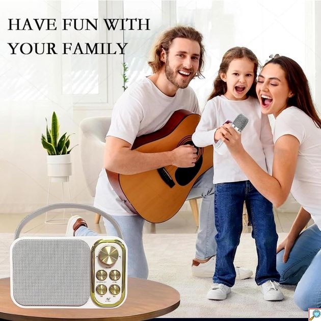 Mini Σύστημα Καραόκε με Ασύρματο Μικρόφωνο Bluetooth, USB, AUX, Type C & TF Card