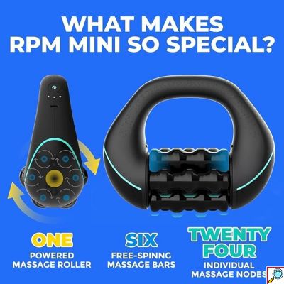 Επαναφορτιζόμενη Συσκευή Κρουστικού Μασάζ με 3 Επίπεδα Έντασης - Powered Rolling Massager