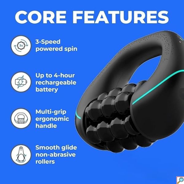 Επαναφορτιζόμενη Συσκευή Κρουστικού Μασάζ με 3 Επίπεδα Έντασης - Powered Rolling Massager