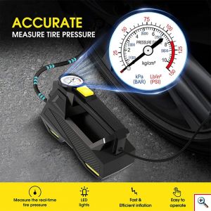 Mini Τρόμπα Έκτακτης Ανάγκης Αυτοκινήτου 150 PSI CarSun® με Φακό, Οθόνη Αφής για Ρύθμιση & Προβολή Πίεσης, Χειρολαβή, 12V Κομπρεσέρ Αέρος, C3012-1