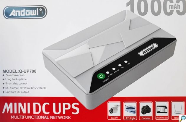 Mini DC UPS 10000mAh 17W Ρυθμιζόμενης Τάσης 5V, 9V, 12V, 15V, 24V - Compact Τροφοδοτικό Μπαταρία Ηλεκτρικών Συσκευών