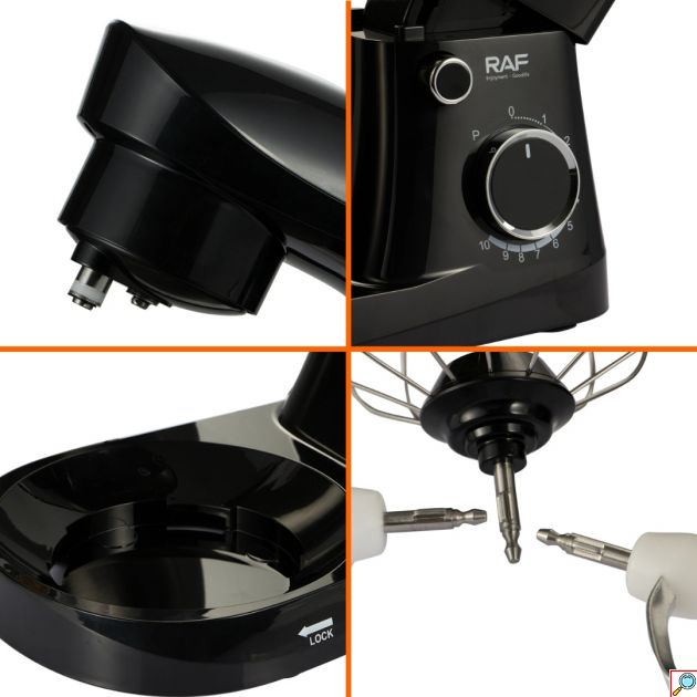 Μίξερ 1500W με Ανοξείδωτο Περιστρεφόμενο Κάδο 4L, 3 Εξαρτήματα και 10 Ρυθμίσεις Έντασης - RAF