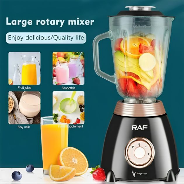 Ηλεκτρικό Μίξερ - Μπλέντερ 1000W - Με Κανάτα 1.5L και Δοχείο Θρυμματισμού - RAF