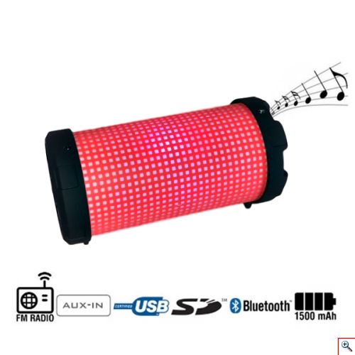 Mini Ηχοσύστημα Bluetooth με LED Φωτισμό CMiK USB/SD/FM/AUX Multimedia Player