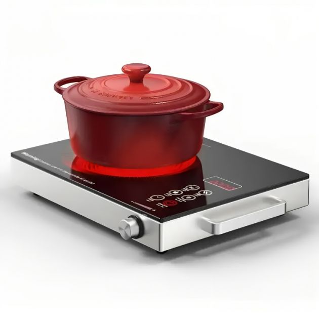 Επιτραπέζια Μονή Επαγωγική Εστία 2000W - Με Πάνελ Αφής, 10 Ρυθμίσεις Θερμοκρασίας & Χρονοδιακόπτη - HOOMEI