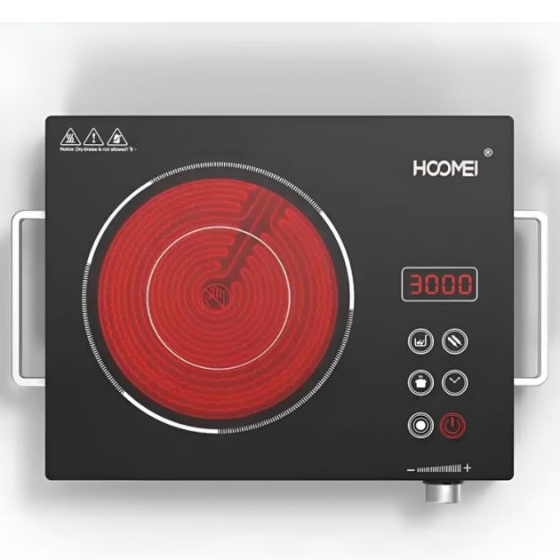 Επιτραπέζια Μονή Επαγωγική Εστία 2000W - Με Πάνελ Αφής, 10 Ρυθμίσεις Θερμοκρασίας & Χρονοδιακόπτη - HOOMEI