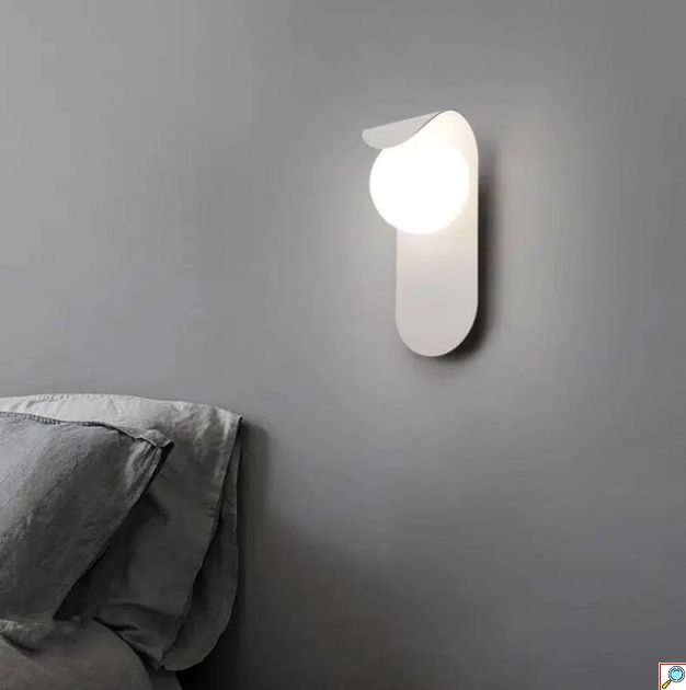 Μοντέρνο Μεταλλικό Επιτοίχιο Φωτιστικό Σφαίρα 10W σε Λευκό Χρώμα G9 