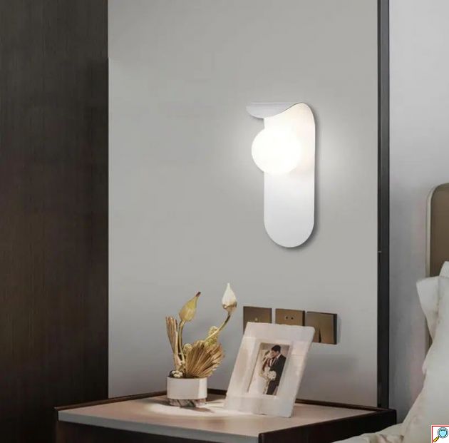 Μοντέρνο Μεταλλικό Επιτοίχιο Φωτιστικό Σφαίρα 10W σε Λευκό Χρώμα G9 