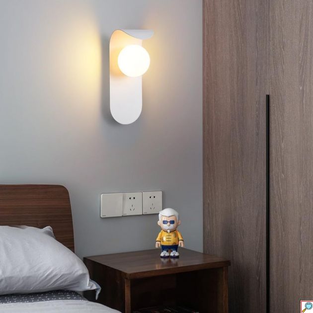 Μοντέρνο Μεταλλικό Επιτοίχιο Φωτιστικό Σφαίρα 10W σε Λευκό Χρώμα G9 