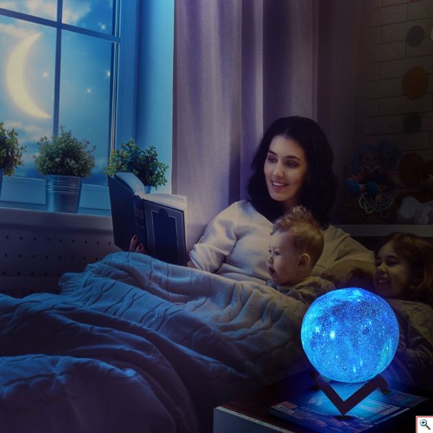 Πολύχρωμο USB Φωτιστικό Γαλαξίας - Πλανήτης RGB LED 16 Χρωμάτων με Ξύλινη Βάση & Χειριστήριο