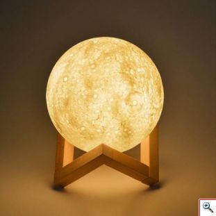 Φωτιστικό Φεγγάρι Moon Light Επαναφορτιζόμενο με 3 Αποχρώσεις