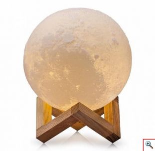 Φωτιστικό Φεγγάρι Moon Light Επαναφορτιζόμενο με 3 Αποχρώσεις - Φωτιζόμενη Σελήνη