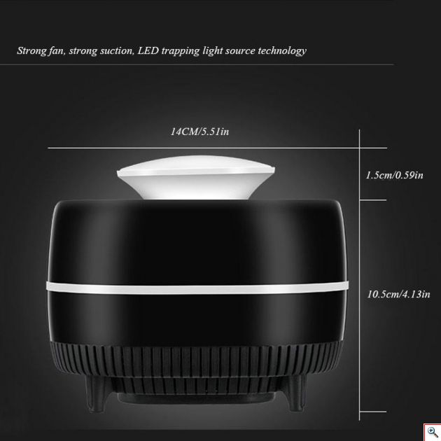 UV LED Εξολοθρευτής Κουνουπιών και Εντόμων με Αναρρόφηση - USB Mini Mosquito Killer Lamp