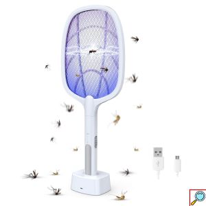 Ηλεκτρικό Eπαναφορτιζόμενο Εντομοκτόνο και Εντομοπαγίδα 2 σε 1 - Ρακέτα Κουνουπιών Μυγοσκοτώστρα