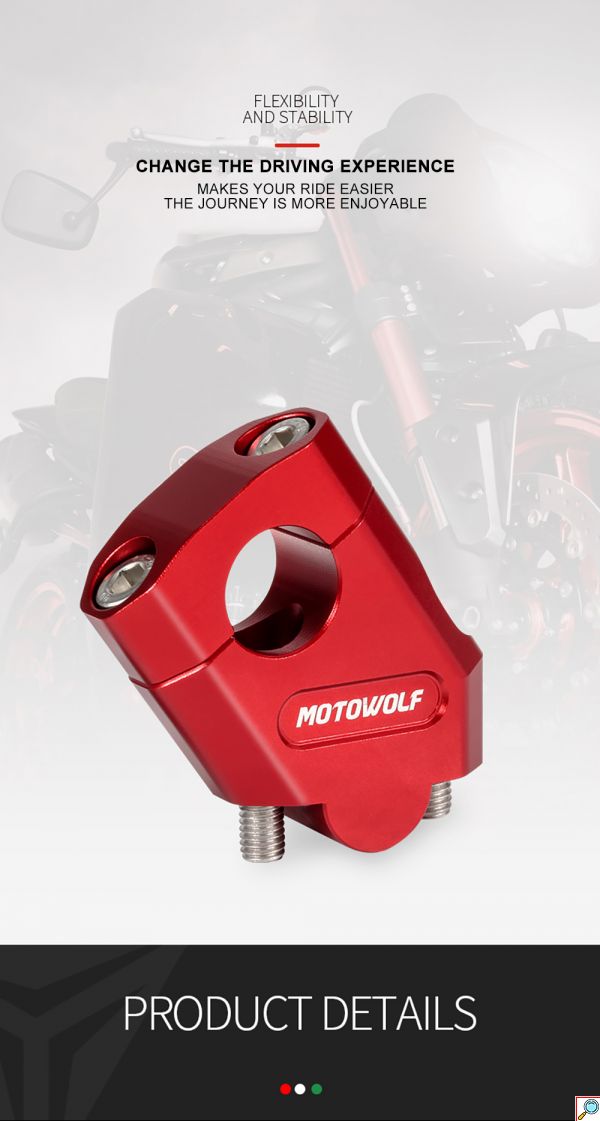 Motowolf Αποστάτες Τιμονιού Μοτοσυκλέτας 5cm Φ22mm